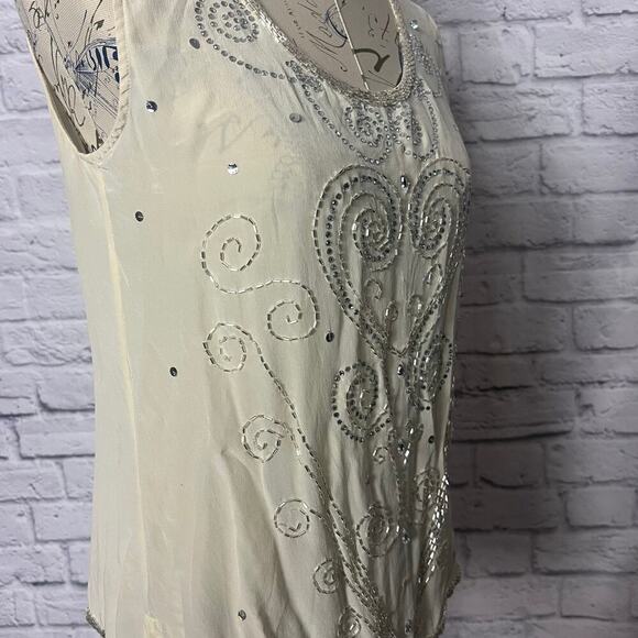 Vintage Diane Gilman Silk Beaded Tank - Picture 3 of 14